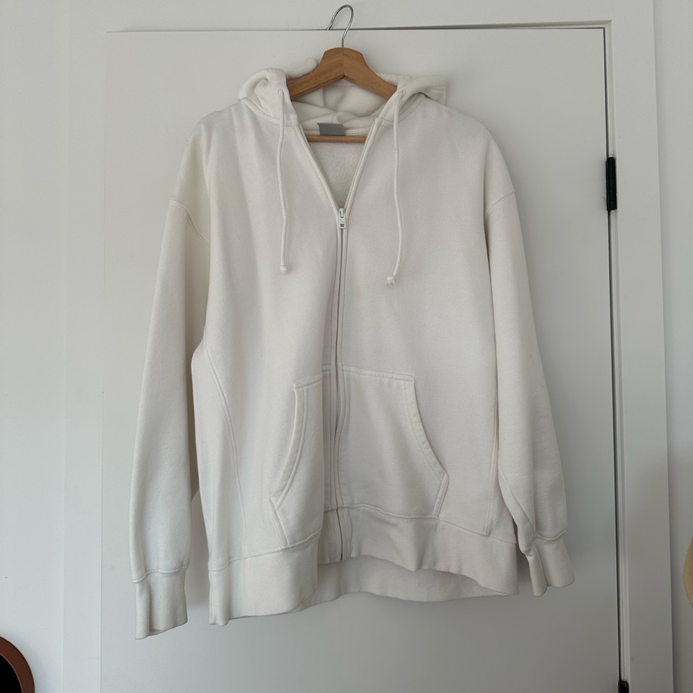 Aritzia cozy fleece boyfriend zip up hoodie